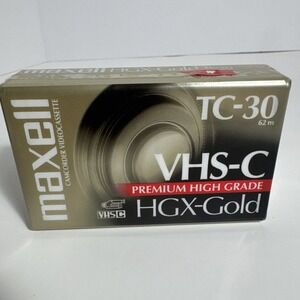 Maxell TC-30 VHS-C Premium High Grade HGX-Gold Camcorder Tape New Sealed‎